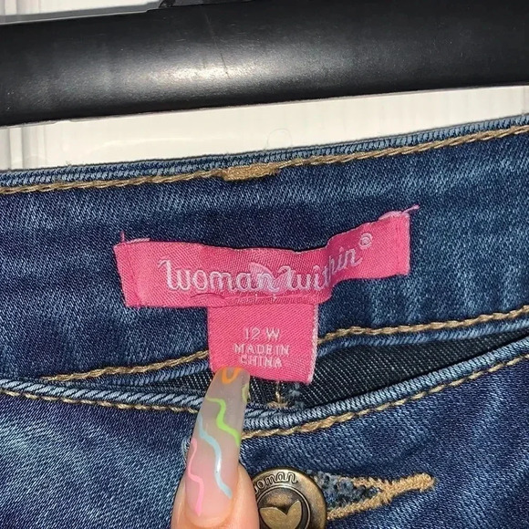 Woman  Within Straight Leg Jeans - Picture 3 of 3